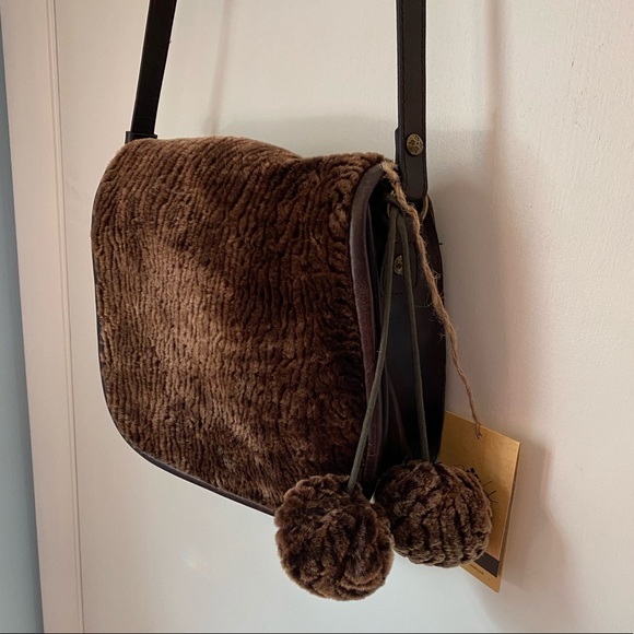 Patricia Nash Laser Cut Sherpa La Cruz Saddle Bag - Picture 2 of 6